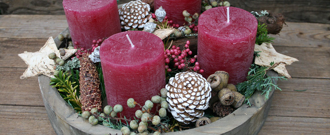Gesteck Advent Wieihnachten Gärtnerei Petra und Clemens Baum Volmerswerth